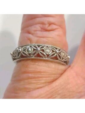 Sterling Silver RJ Signed Sz 7 Ring